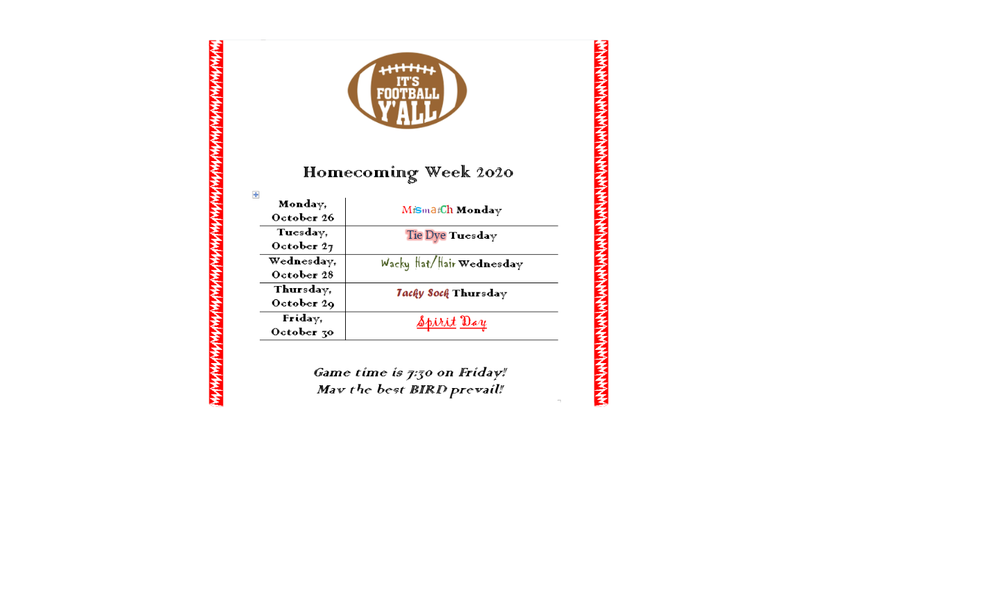 Homecoming Dress-Up Days