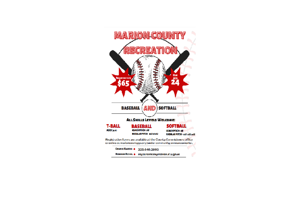 Marion County Recreation Baseball and Softball
