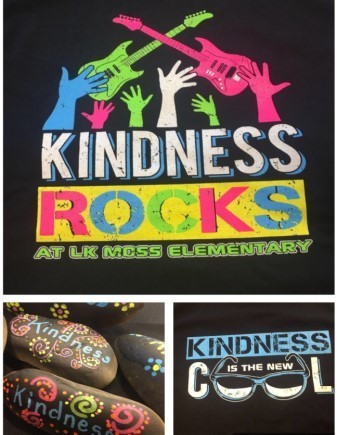Kindness Rocks at LK Moss! Get your t-shirt TODAY!